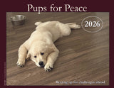 Dog lying on a wooden floor with text "Resting up for challenges ahead".